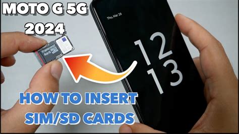 Insert and remove SIM and SD cards on the moto g 5g (2022).